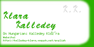 klara kalledey business card